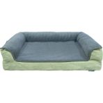 Viscopet Premium Sofa Blok Sungerli Alezli Fermuarlı Yıkanabilir Köpek Yatağı-Fume Krem - 60 x 75 cm - Füme - Krem