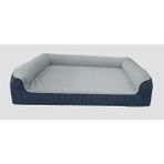 Viscopet Premium Sofa Blok Sungerli Alezli Fermuarlı Yıkanabilir Köpek Yatağı - Gri - 80 x 110 x 22 cm