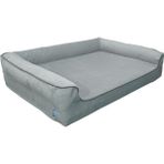 Viscopet Premium Sofa Blok Sungerli Alezli Fermuarlı Yıkanabilir Köpek Yatağı S-Gri - 60 x 75 cm