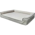 Viscopet Premium Sofa Blok Sungerli Alezli Fermuarlı Yıkanabilir Köpek Yatağı-S-Ten - Bej - 70 x 95 x 22 cm