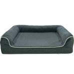 Viscopet Premium Sofa Blok Sungerli Alezli Fermuarlı Yıkanabilir Köpek Yatağı-Siyah - 60 x 75 cm