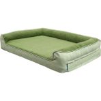 viscopet Premium Sofa Blok sungerli Alezli Fermuarlı Yıkanabilir Köpek Yatağı-Yesil Krem (Large)