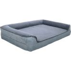 Viscopet Premium Sofa Blok Visko Sungerli Alezli Fermuarlı Yıkanabilir Köpek Yatağı - Füme - Gri - 80 x 110 cm