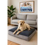 viscopet Visco Dolgulu Kaymaz Tabanlı Ve Fermuarlı Yıkanabilir Buyuk Köpek Yatağı Xl-70x100x10cm