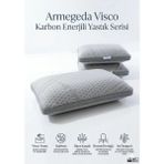 Viscopure Karbon Visco Ortopedik Yastık – Ergonomik Uyku Konforu-Işık Enerjili - 40 × 60 × 15 cm - Gümüş - Gri
