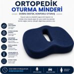 Viscora Ortopedik Oturma Minderi – Hafızalı Visco Köpük Kuyruk Sokumu Destek Yastığı, Uzun Süreli Oturuşlar Için Ergonomik Ofis ve Araç Koltuğu Minderi - Lacivert