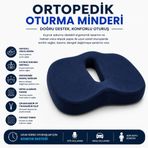 Viscora Ortopedik Oturma Minderi – Hafızalı Visco Köpük Kuyruk Sokumu Destek Yastığı, Uzun Süreli Oturuşlar İçin Ergonomik Ofis ve Araç Koltuğu Minderi