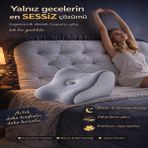 Viscora Yalnızlar Yastığı – Premium Ergonomik Yakınlık Visco Destek Yastığı, Çok Amaçlı Ortopedik Konfor Yastığı - 40 x 50 cm - Gri