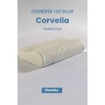 Viscoshy Corvella Visko Superior Ergonomik, Lüks, Ortopedik Visco Yastık - 32 x 62 cm - 02A-Beyaz