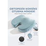 VİSCOTEX Visco Ortopedik, Kaydırmaz Tabanlı, Ofis, Araba, Koksiks Oturma Minderi, 45x34x7cm