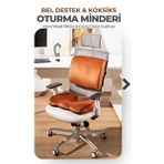 Viscotex Visco Ortopedik Oturma ve Bel Destek Minderi Seti, Sırt Yastığı ve Koksiks Minderi - 35 x 45 cm - Turuncu