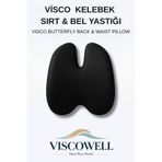 ViscoWell Visco Kelebek Sırt & Bel Yastığı Visco Bel Yastığı Ortopedik Bel Yastığı %100 Visco Destek Yastığı