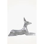 Viselia Dekoratif Köpek Biblo Heykel El Yapımı Doberman Hediyelik Süs Eşyası Gümüş Renk 12 X 22 cm, visdekodoberman1