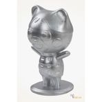 Viselia Dekoratif Küçük Ayı Biblo Heykel El Yapımı Hediyelik Süs Eşyası Sevimli Model Gümüş Renk 7x14 cm, visdekoayı2