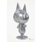 Viselia Dekoratif Küçük Kedi Biblo Heykel El Yapımı Hediyelik Süs Eşyası Sevimli Model Gümüş Renk 15x6 cm, visdekokkedi1