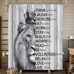 Visioun Aslan Motivasyonel İlham Verici Sözler Banyo için Duş Perdesi 72W*182H İnç Erkek Hayvan Ahşap Yaban Hayatı Küvet Dekoru Çiftlik Evi Batı Ülkesi Su Geçirmez Polyester Kumaş Seti 12 Kancalı