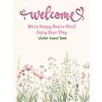 Visitor Guest Book : Welcome we are happy you are here! Enjoy your stay: Visitor Guest Book for Vacation Rentals, AirBnB, Bed & Breakfast, Beach House, Guest House & More