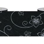 VisitRyl Duvar Kağıdı Bordür Soyma ve Yapıştırma Banyo Duvar Bordürü Çıkartması Ev Tavan Dekoratif Bordür Siyah Desen 15 cm X 500 cm