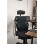 Visko Bel ve Sırt Minderi Araç Ofis Koltuk Sırt Destekleyici Minder Yastık Ortopedik 10x43 cm Siyah Oto Bel Yastığı