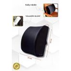 Visko Bel ve Sırt Minderi Yastığı Destekleyici Minder Yastık, Figiza, Siyah, Standart