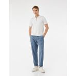 Viskon Cep Detaylı Rayon Tapered Beli Bağcıklı Pantolon - Mavi - Regular - 40