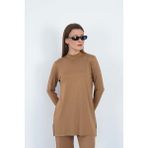 Viskon Dik Yaka Tunik-Tarçın - 4XL