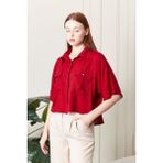 Viskon Kumaş Kırmızı Kadın Gömlek - 38