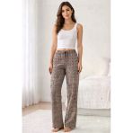 Viskon Pamuklu Kadın Gri Desenli Pijama Pantolon - Mg011 - Mudanis