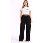 Viskon Pamuklu Kadın Siyah Pijama Pantolon - MG002 - Mudanis - Çok Renkli - XL