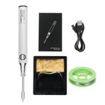 VISLONE Akülü Havya Seti, USB Şarj Edilebilir Mini Akülü Havya, 5V Taşınabilir Alçak Gerilim Kaynak Kalemi, Küçük Lehimleme Projeleri için 3 Sıcaklık Ayarlı Havya Alet Seti, Ev Aletleri Tamiri, Kendin Yap