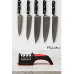 Visluna Profesyonel Bıçak Bileme Aleti Taşınabilir 3 Açılı Çelik Elmas Seramik Tungsten Bıçak Bileyici - 1 Adet