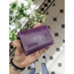 Visso Leather Visso 660 Deri Isme Özel Güçlü Mıknatıs Kilitli Akordeon Yelpaze Kartlık Cüzdan Erkek Kadın Çanta Kişiye Özel - Mor