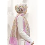 Vissona %100 İpek Çıtır Çiçek Desenli Pembe Renkli 92x210 Şal