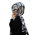 VISSONA % 100 İPEK FRESH ŞAL SİYAH/BEYAZ 90X210