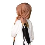 VISSONA % 100 İPEK FRESH ŞAL SÜTLÜ KAHVE/SİYAH 90X210