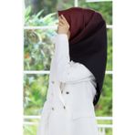 Vissona %100 Twill İpek Degrade Desenli Bordo Renkli 90x90 Eşarp Dikim Şekli : El Dikişi