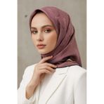 Vissona %100 Twill İpek Mermer Desenli Gül Kurusu Renkli 90x90 Eşarp Dikim Şekli : El Dikişi