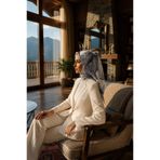 Vissona %100 Twill İpek Mermer Desenli İndigo - Lacivert Renkli 90x90 Eşarp Dikim Şekli : El Dikişi