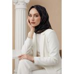 Vissona %100 Twill İpek Mermer Desenli Siyah Renkli 90x90 Eşarp Dikim Şekli : El Dikişi