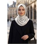 Vissona %100 Twill İpek Minik V Desenli Beyaz Renkli 90x90 Eşarp Dikim Şekli : El Dikişi