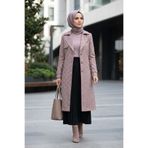 Vissona %57 İpek %43 Pamuk Monagram Dokumalı Bej Renkli 70X190 Yumuşak Dökümlü Şal