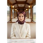 Vissona % 57 İPEK % 43 VİSKON Twill İpek Çiçek Desenli Gül Kurusu Renkli 90x90 Dikim Şekli : El Dikişi Eşarp