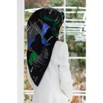 Vissona %57 İPEK %43 VİSKON Twill İpek Geometrik Desenli Saks - Zümrüt Yeşili Renkli 90x90 Eşarp Dikim Şekli