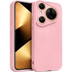 Vissona Huawei Pura 70 Uyumlu Kamera Çıkıntılı Mat Silikon Telefon Kılıfı - Pembe
