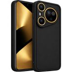 Vissona Huawei Pura 80 Ultra Uyumlu Kamera Çıkıntılı Mat Silikon Telefon Kılıfı - Siyah