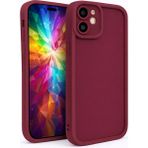 Vissona iPhone 12 Mini Uyumlu Kamera Çıkıntılı Mat Silikon Telefon Kılıfı - Mor