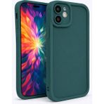 Vissona iPhone 12 Mini Uyumlu Kamera Çıkıntılı Mat Silikon Telefon Kılıfı - Yeşil