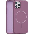 Vissona iPhone 12 Pro Max Uyumlu Içi Kadife Magsafe Wireless Şarz Özellikli Telefon Kılıfı - Gül Kurusu