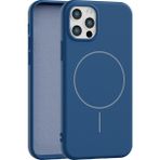 Vissona iPhone 12 Pro Max Uyumlu Içi Kadife Magsafe Wireless Şarz Özellikli Telefon Kılıfı - Lacivert