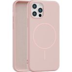 Vissona iPhone 12 Pro Max Uyumlu Içi Kadife Magsafe Wireless Şarz Özellikli Telefon Kılıfı - Pembe